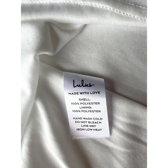 Lulus Dress Womens XL White Blue Embroidered Short Sleeve A-Line Back Zip - Picture 4 of 7